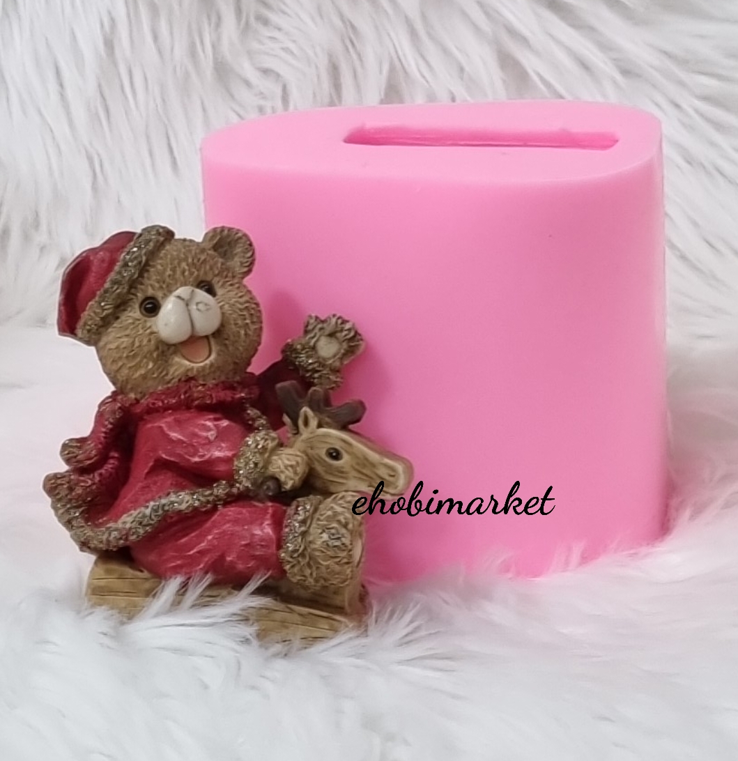 Atli ayicik silikon kalip