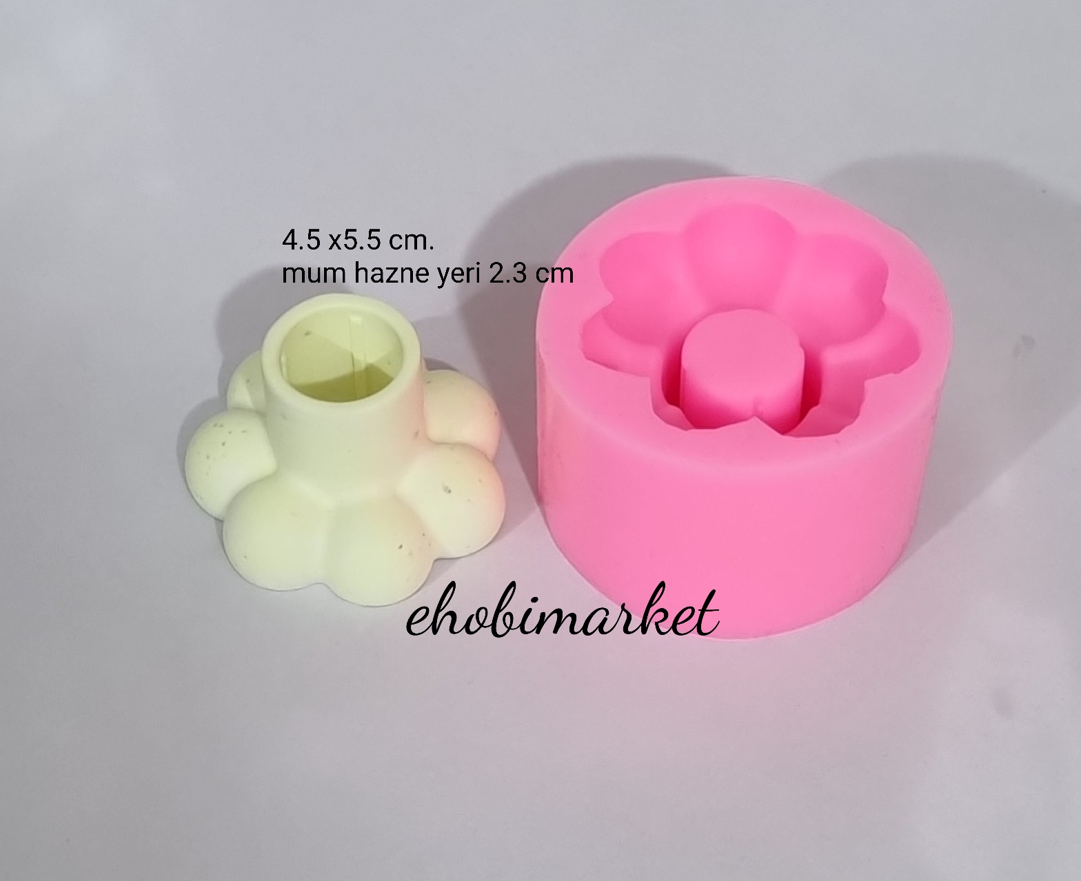 Papatya şamdan mum silikon kalıp 1
