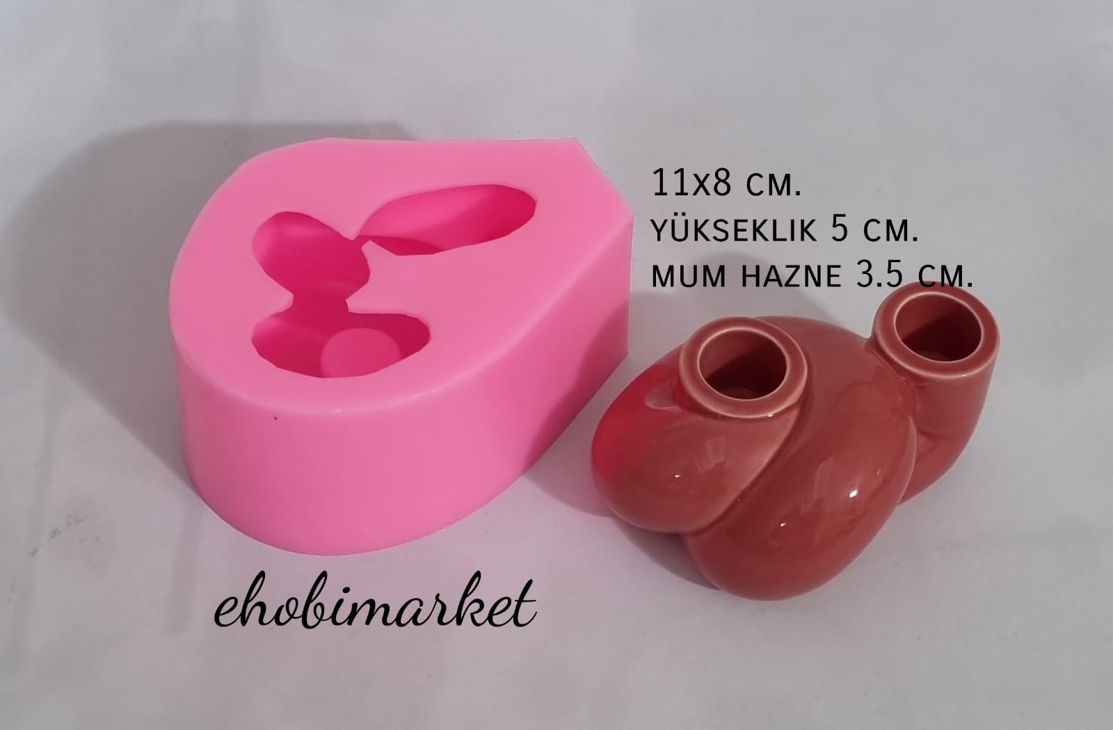 İkili dekor şamdan mum silikon kalıp