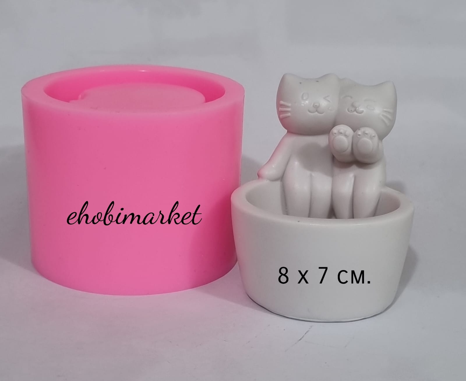 Üşüyen aşık kediler modeli silikon kalıp 