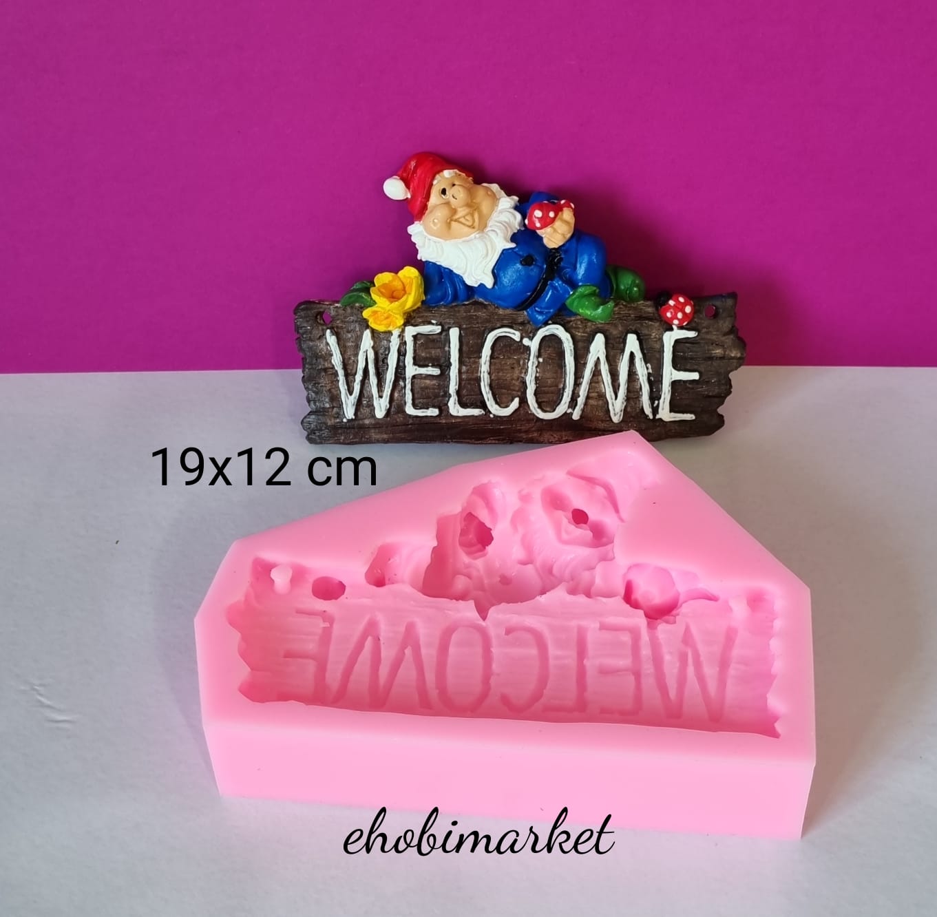 Welcome yazılı asmalı cüce  silikon kalıp