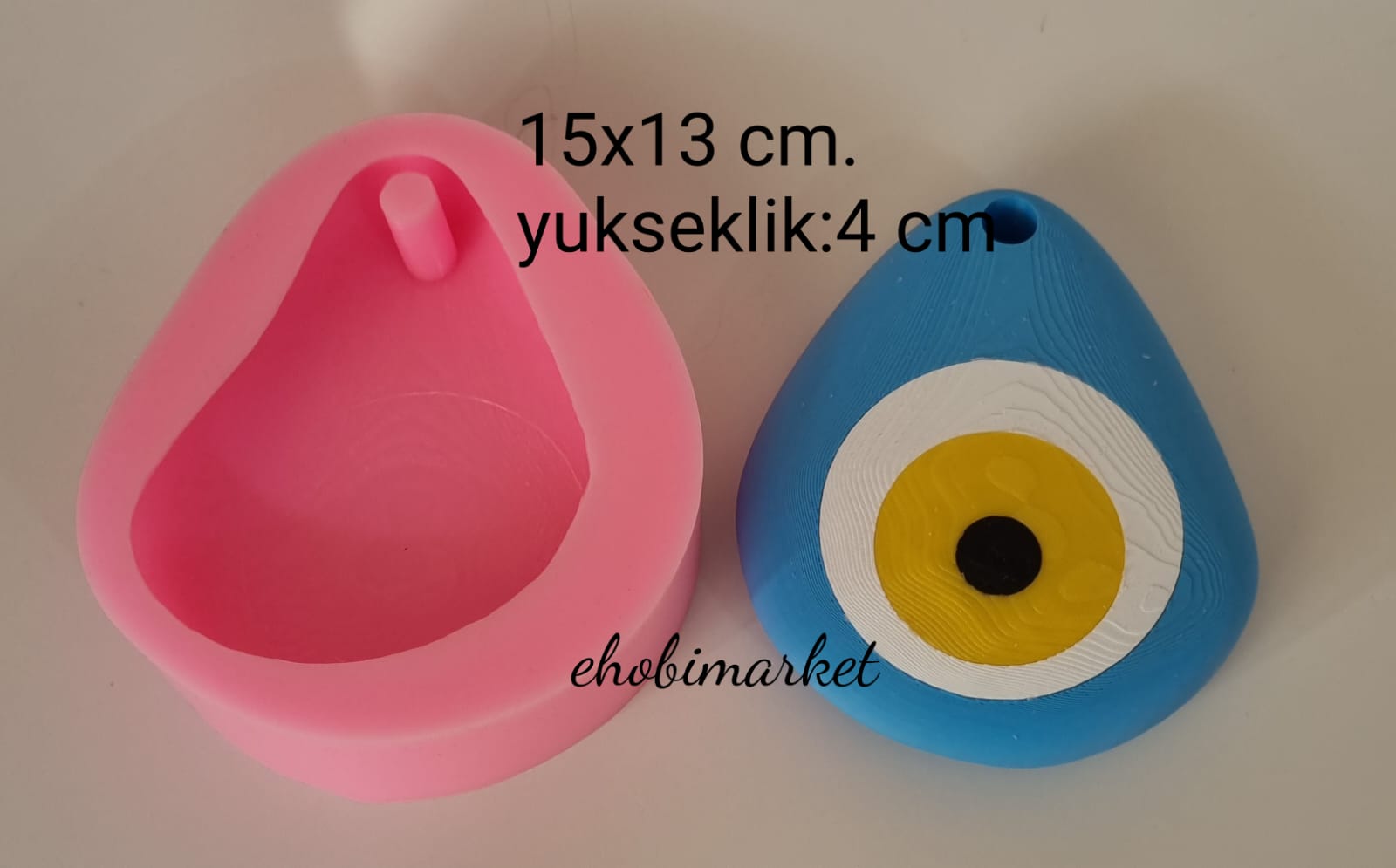 Büyük boy nazar boncuğu silikon kalıp