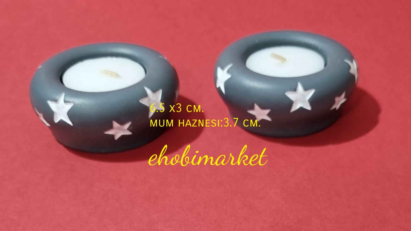 Yıldız desenli tealight silikon kalıp