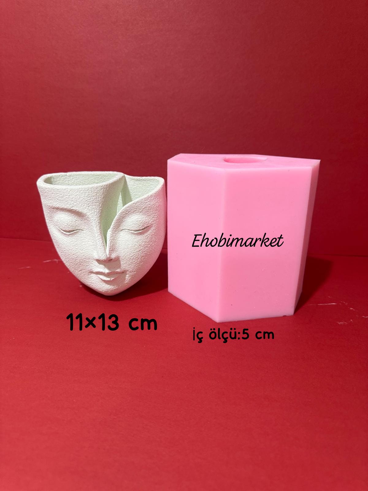 Süliyet yüz vazo silikon kalıp 