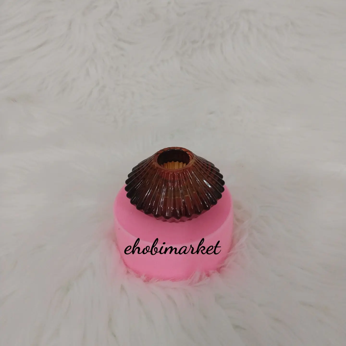 Çizgili bombe şamdan silikon kalip