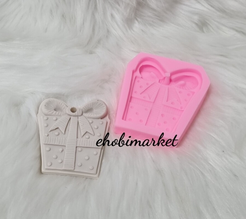 Asmalı hediye paketi silikon kalip