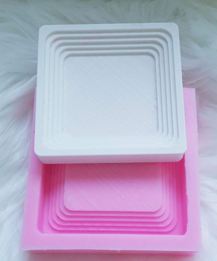 Kare katmanli sunum silikon kalip