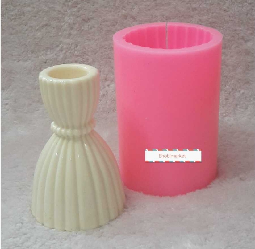 Çizgili şamdan silikon kalip