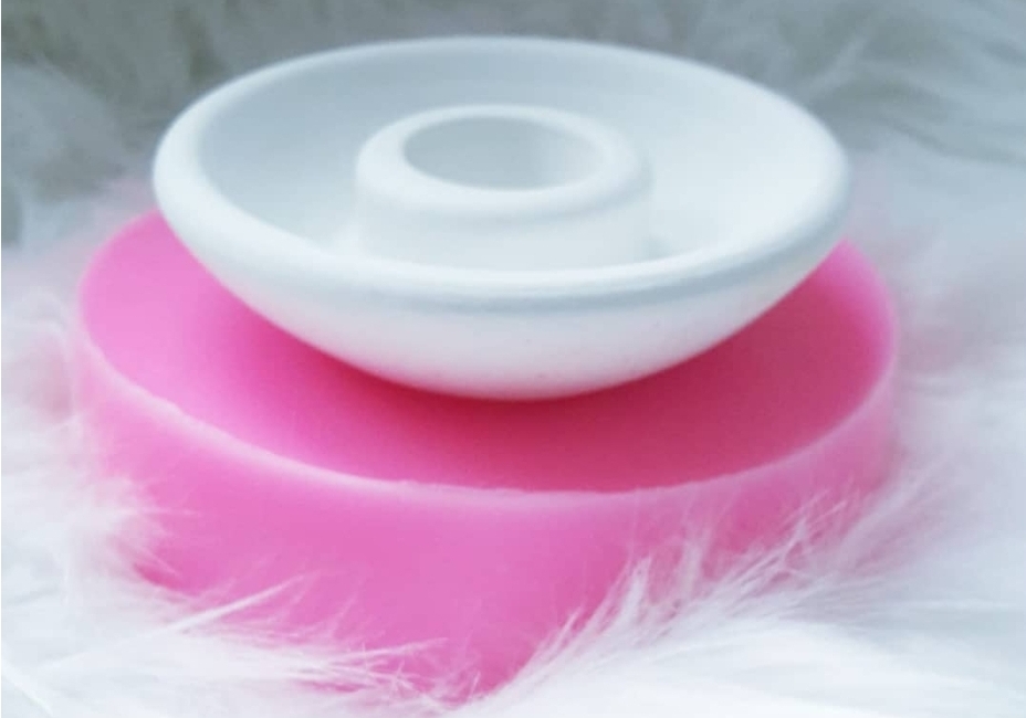 Yuvarlak tabak model şamdan silikon kalip