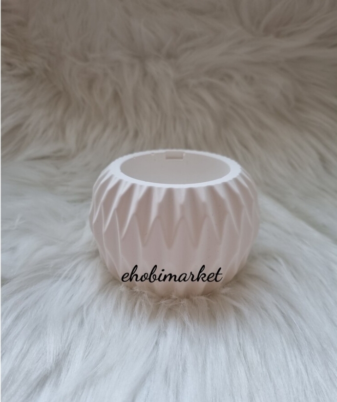 Desenli yuvarlak saksı silikon kalip