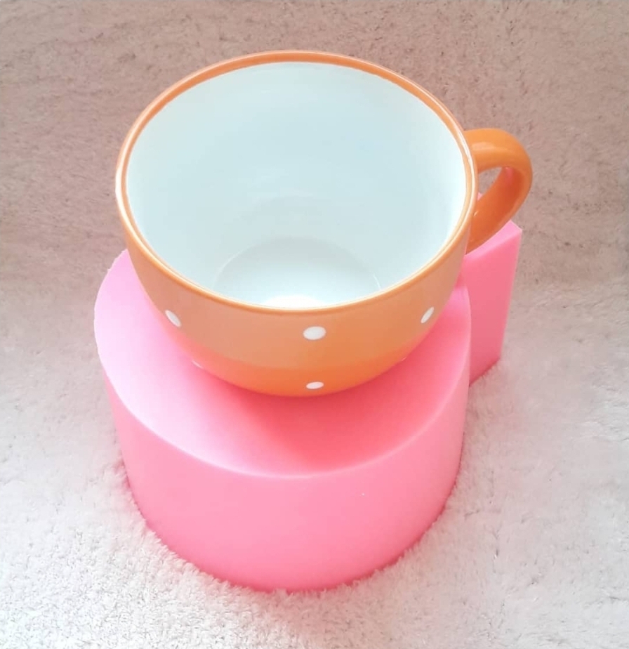 Büyük benekli fincan saksi silikon kalip