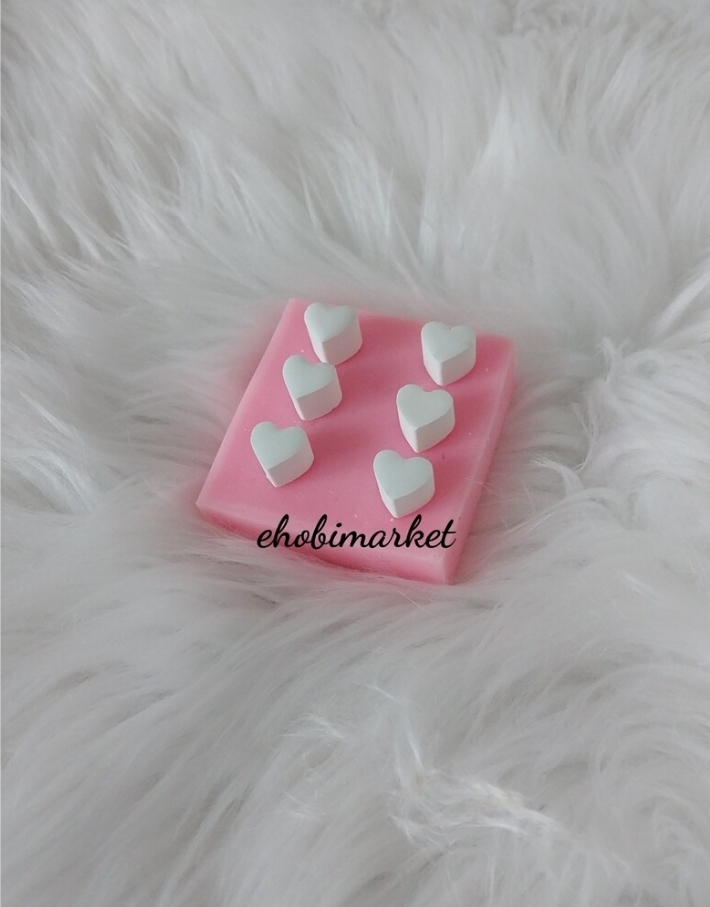6 lı kalpler silikon kalip